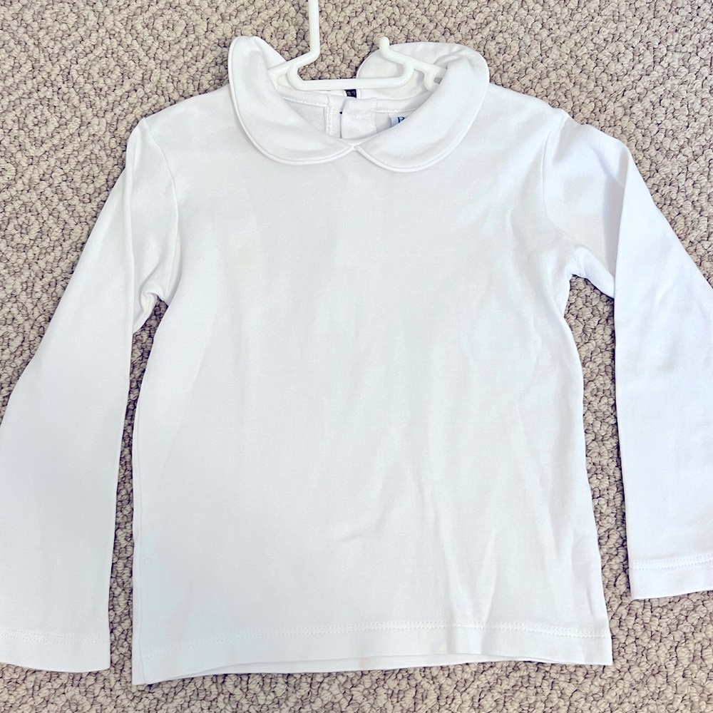 The Bailey Boys 3T Knit Peter Pan Collar White Shirt